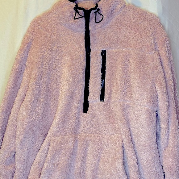 PINK SHERPA HALF ZIP PULLOVER - Picture 2 of 5
